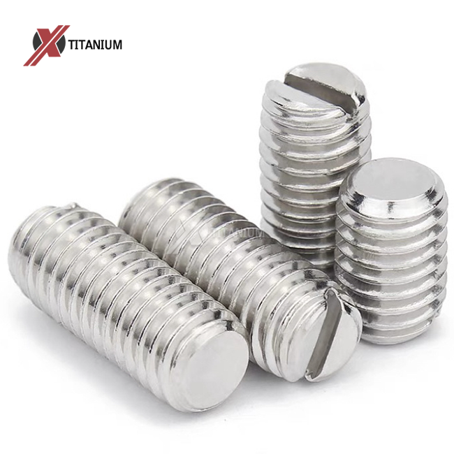 DIN551 Titanium Flap-Tip Slotted Set Screws